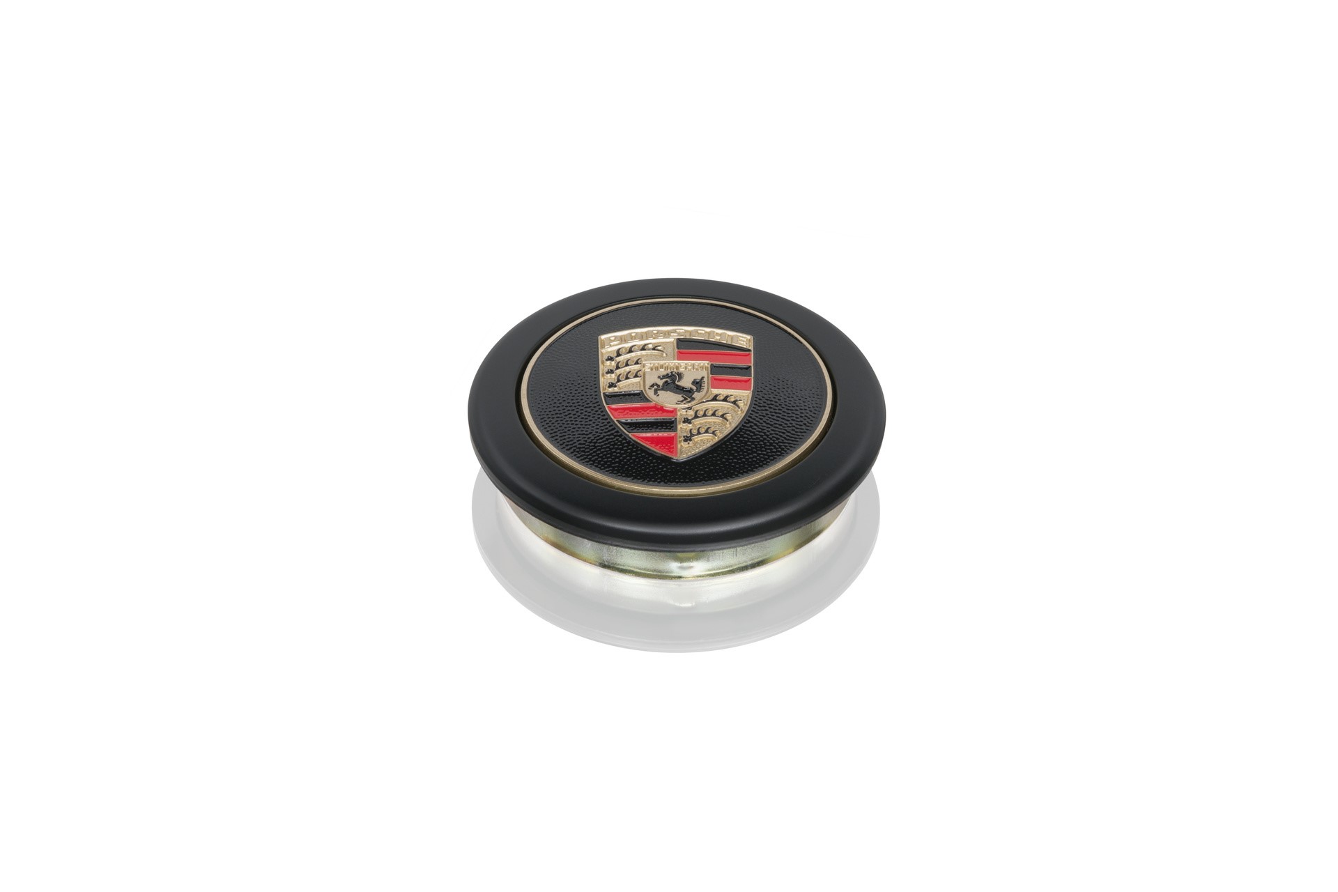 Porsche Classic Center Cap, Black/Multi-Colored: RACCAR Automotive